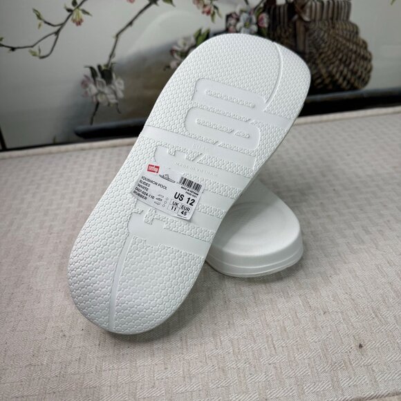 FitFlop Mens Size 12 White Iqushion Pool Slides Rubber UK 11 EUR 45 - Picture 6 of 7